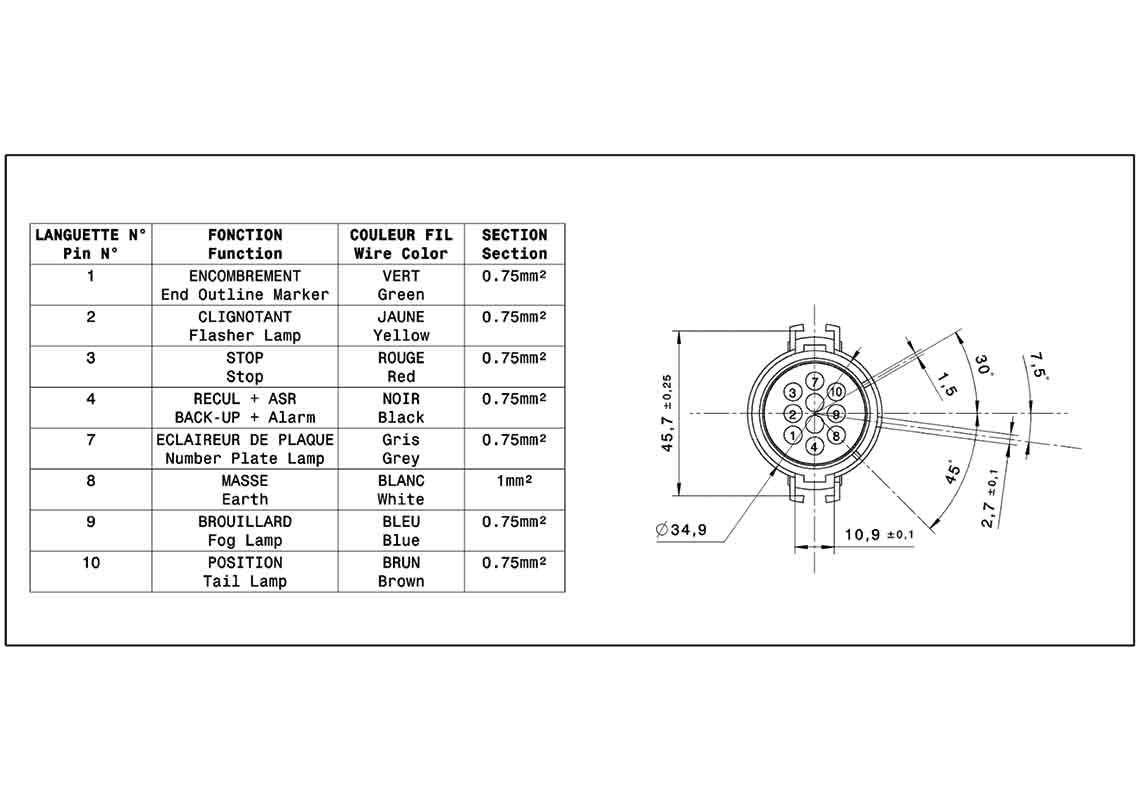 Fanale posteriore Destro con Cicalino e connettore posteriore IVECO